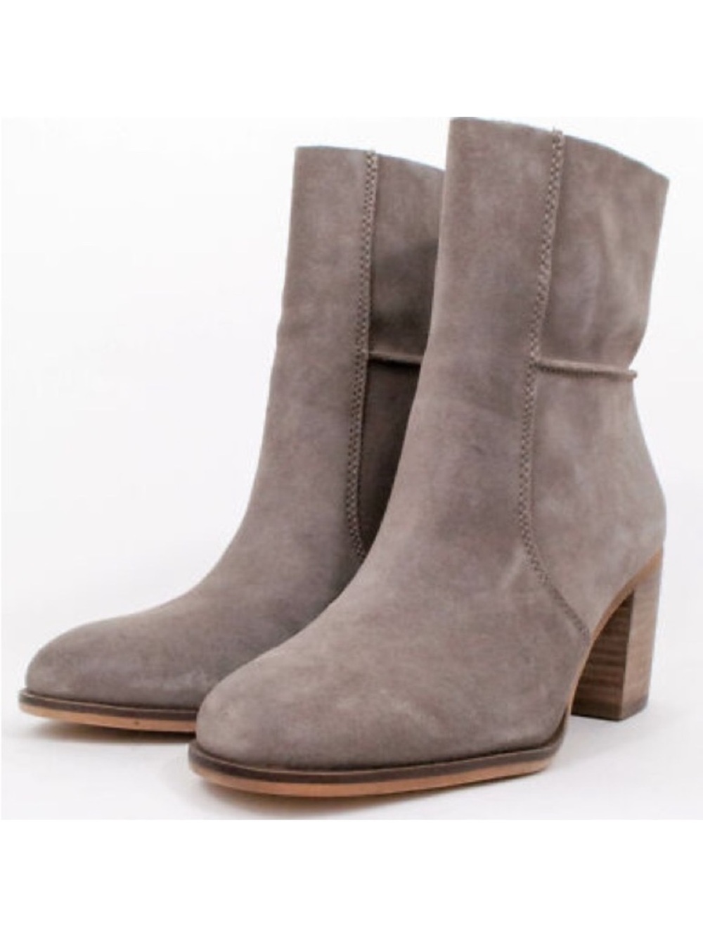 Frye & Co. Phoebe Slouch Mid Calf Suede Boots in Taupe